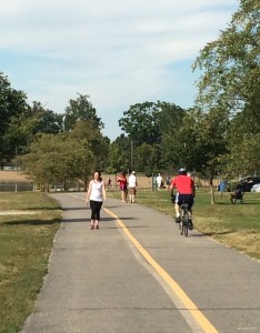 walker and biker at CC lake