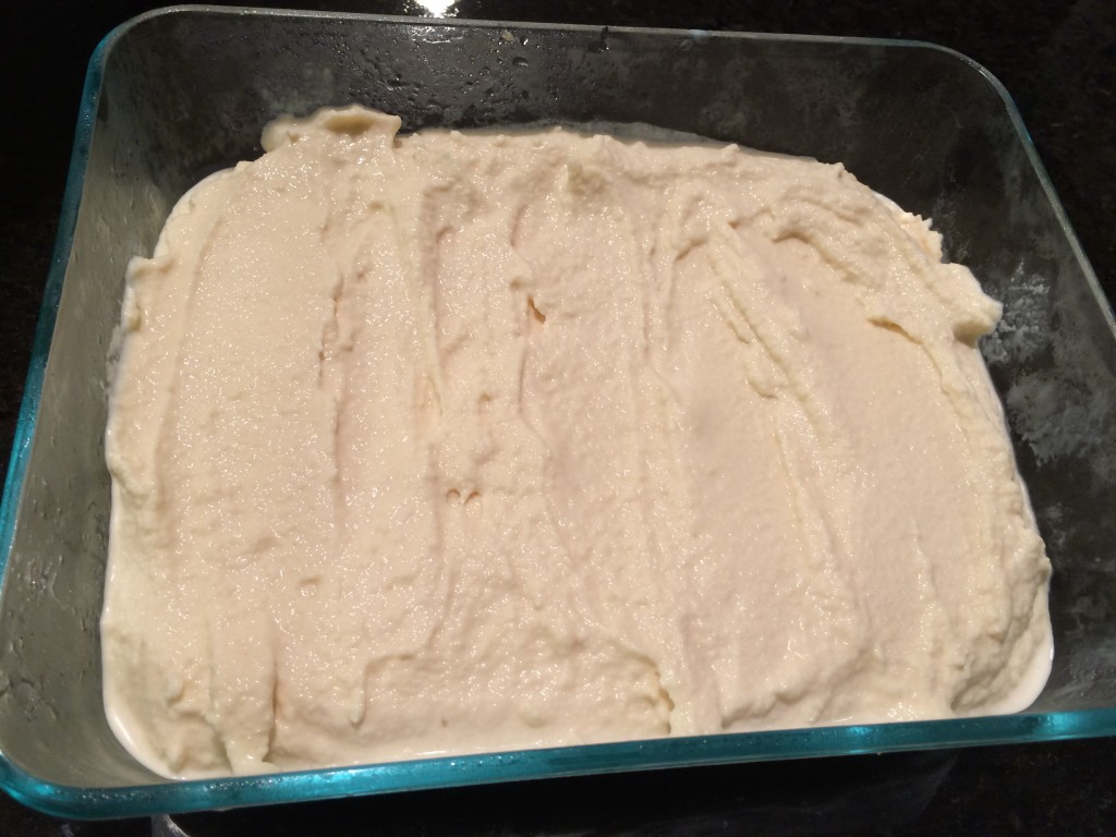 vanilla ice cream in freezer container